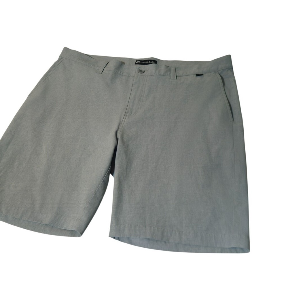 Travis Mathew Golf Performance Shorts Men 42 Micro Stripe Flat Front Stretch